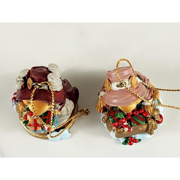 Ganz Mini Mouse Mice Tree Ornament Little Cheese 2" Resin 90s Figurine x2 Vtg - Picture 13 of 14